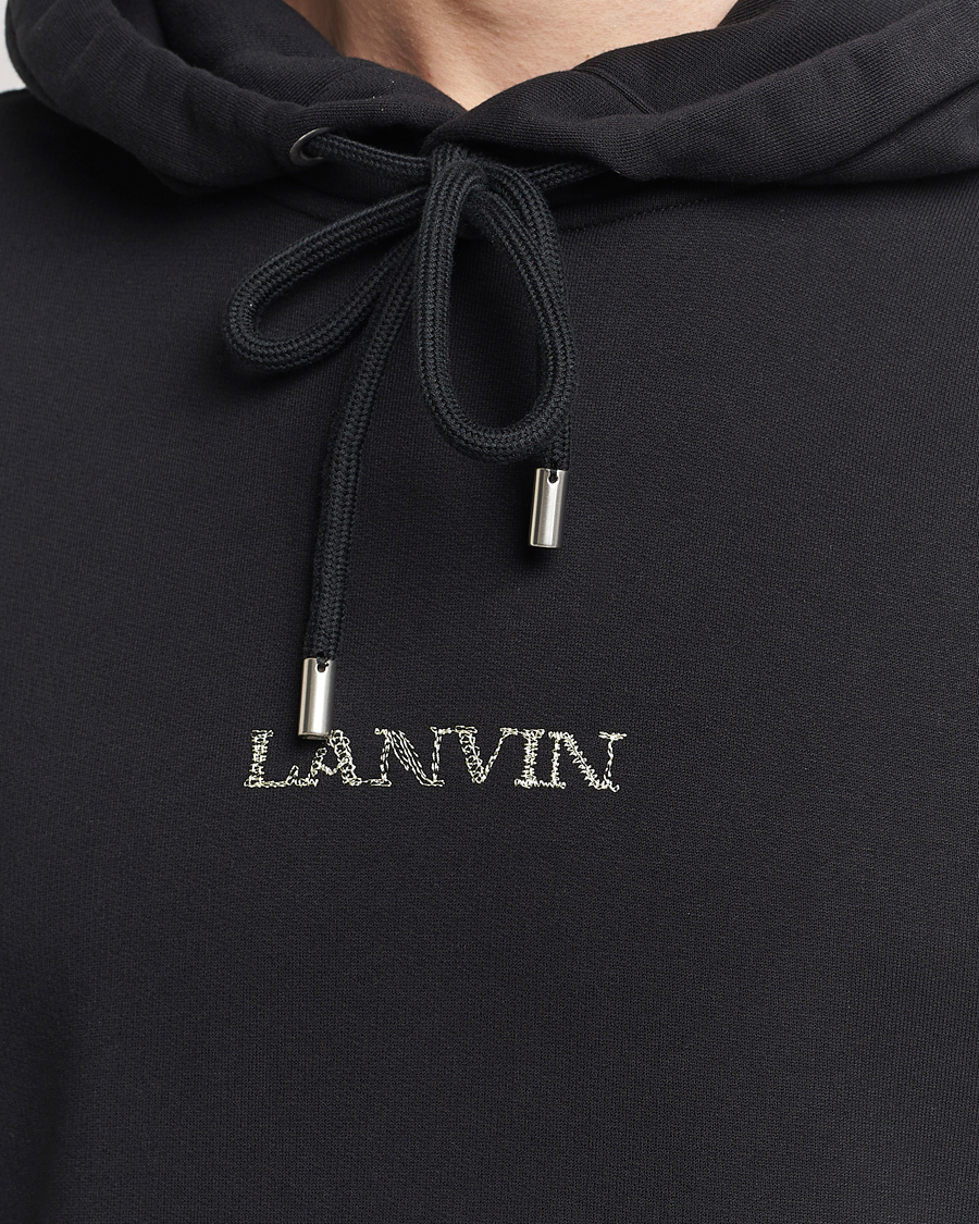 Herr | Tröjor | Lanvin | Embroidered Logo Hoodie Black