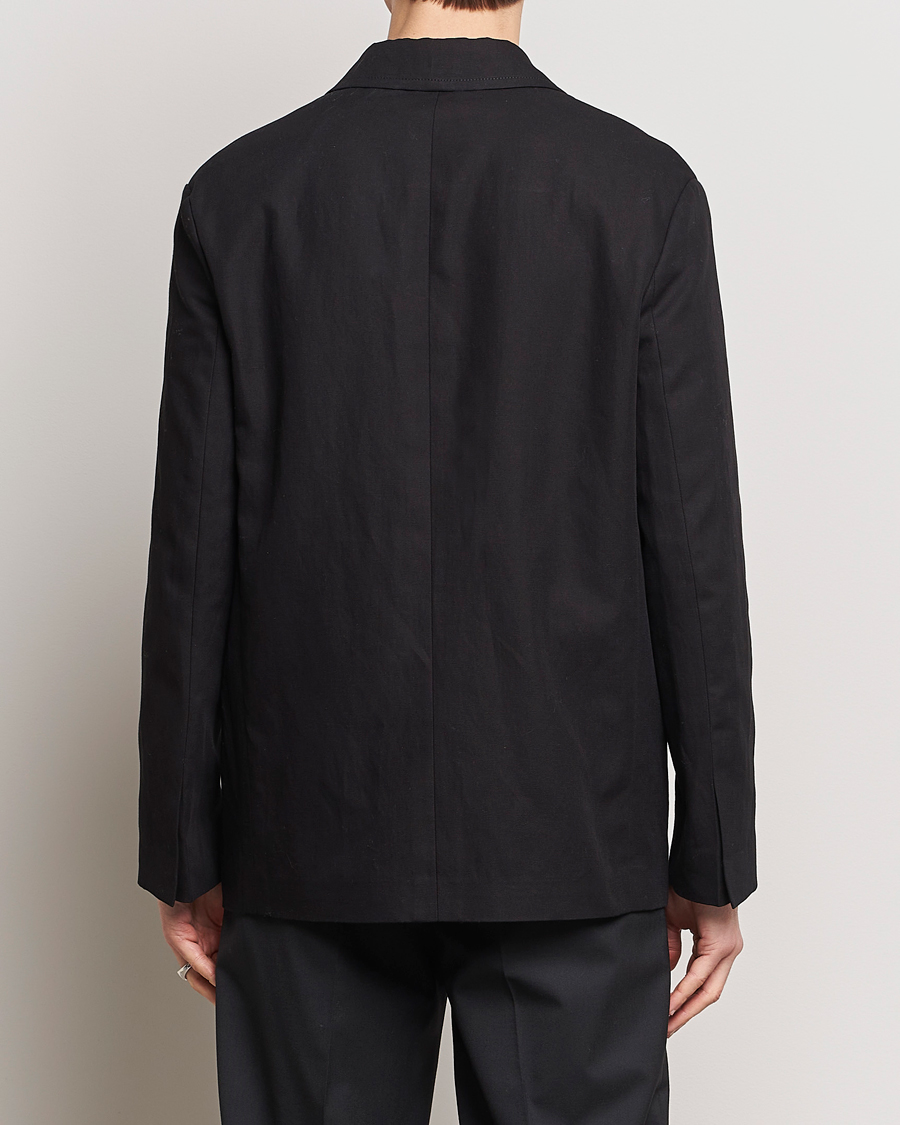 Herr | Kavajer | Lanvin | Deconstructed Cotton/Linen Blazer Black
