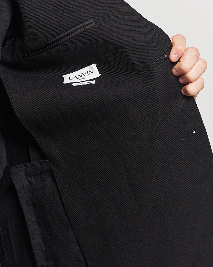 Herr | Kavajer | Lanvin | Deconstructed Cotton/Linen Blazer Black