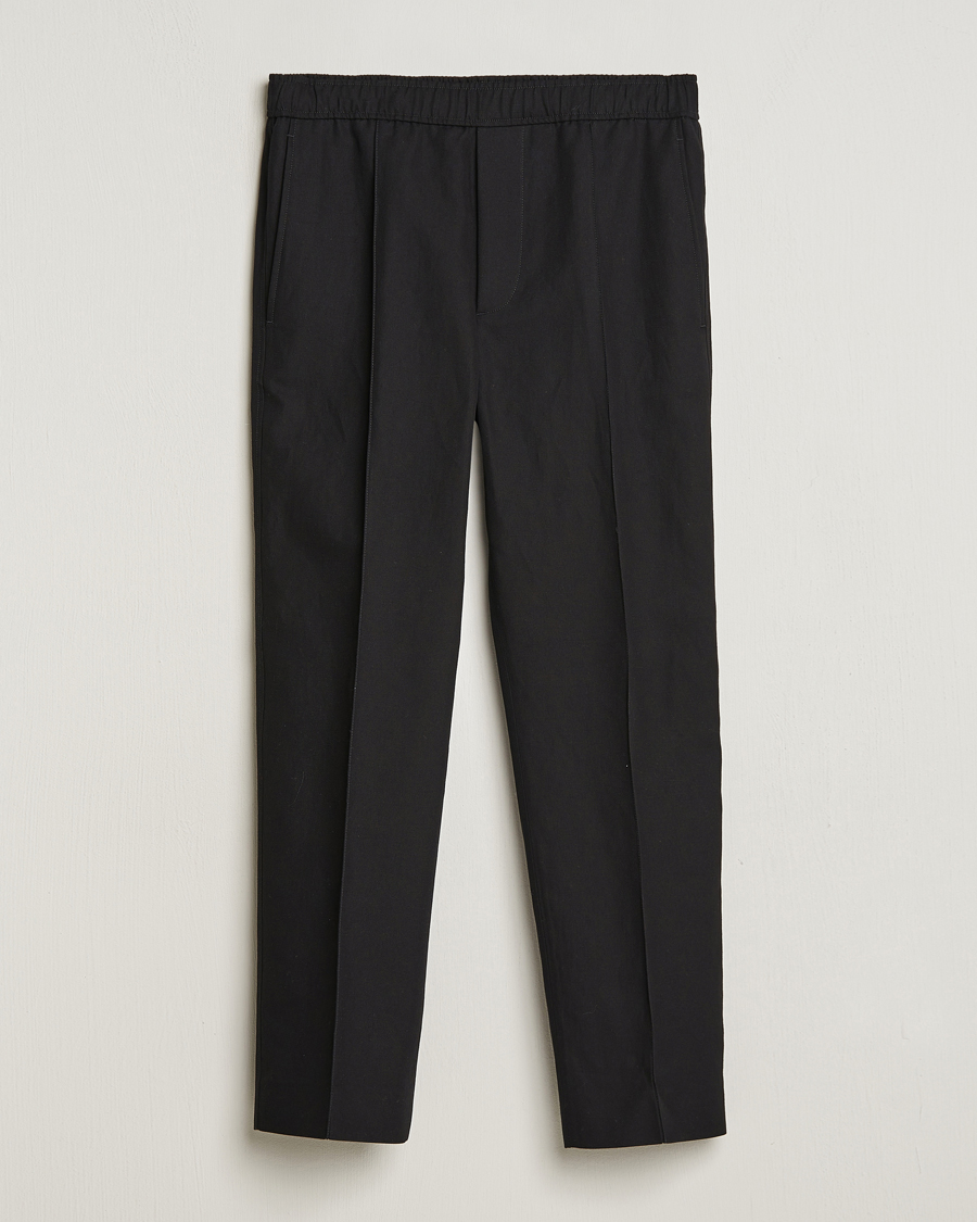 Herr | Byxor | Lanvin | Cotton/Linen Drawstring Trousers Black