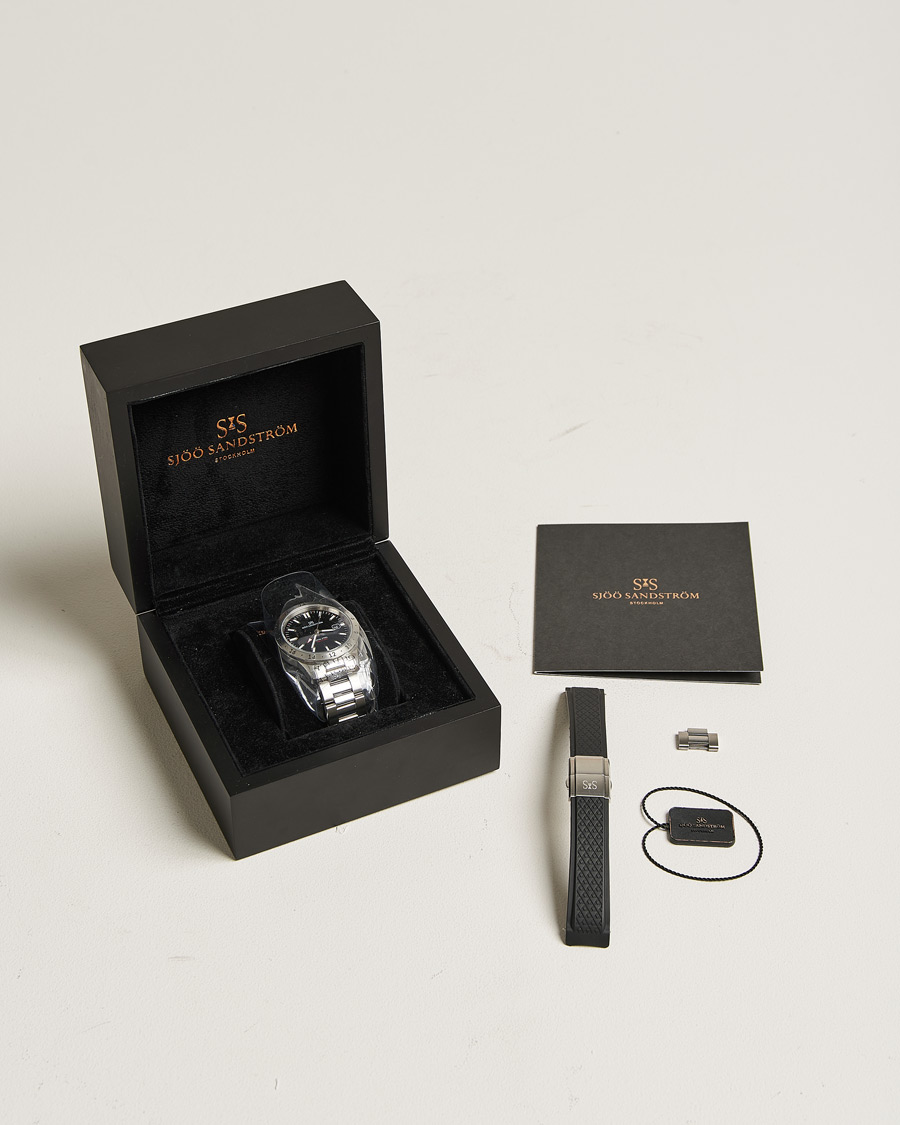 Herr | Sjöö Sandström Pre-Owned Royal Steel Worldstimer 41mm SS-1841-WT Silver | Sjöö Sandström Pre-Owned | Royal Steel Worldstimer 41mm SS-1841-WT Silver
