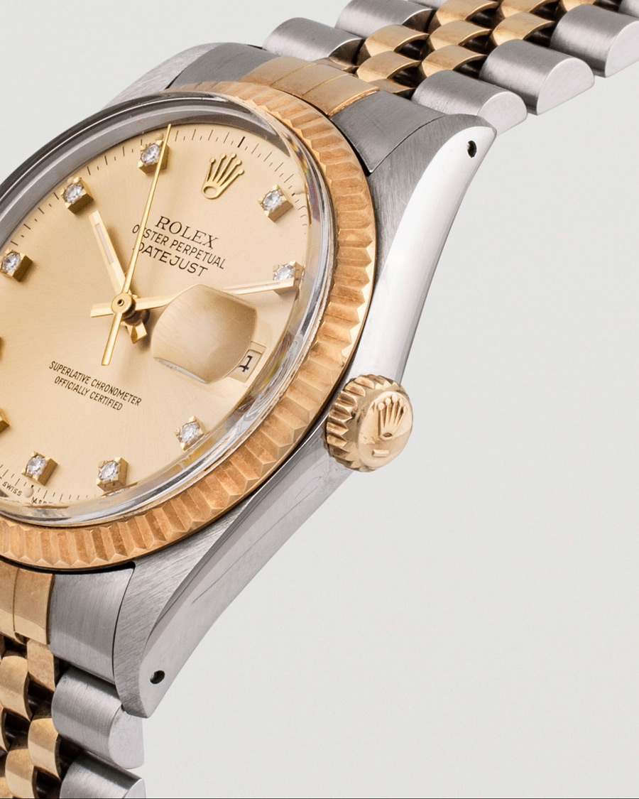 Herr | Rolex Pre-Owned Datejust 16013 Diamond Dial Silver | Rolex Pre-Owned | Datejust 16013 Diamond Dial Silver
