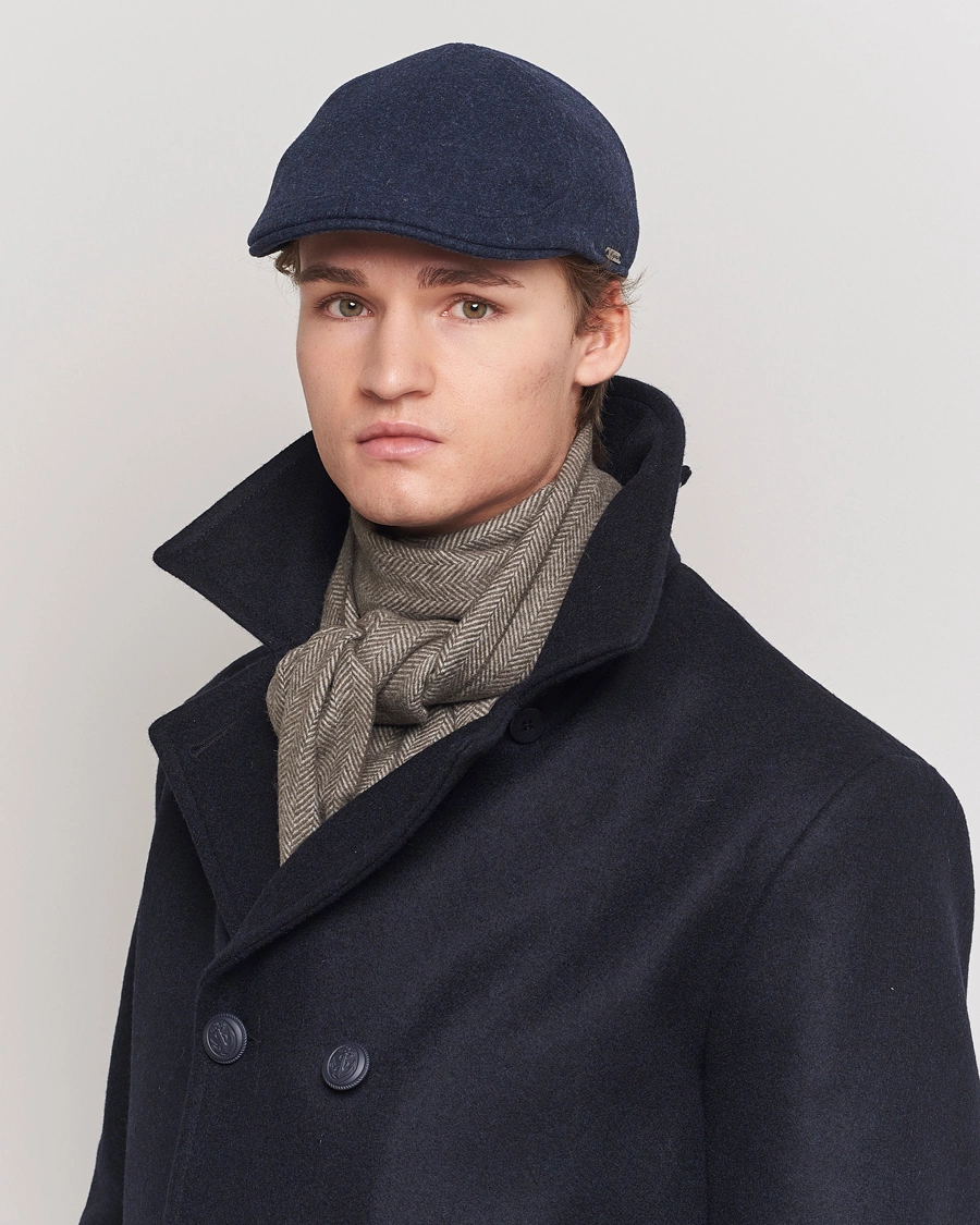 Herr | Hattar & kepsar | Wigéns | Pub Cap Melton Wool Blue Melange