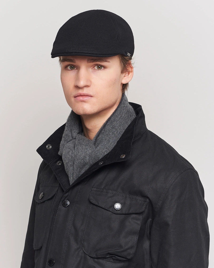 Herr | Gubbkepsar | Wigéns | Pub Cap Melton Wool Black