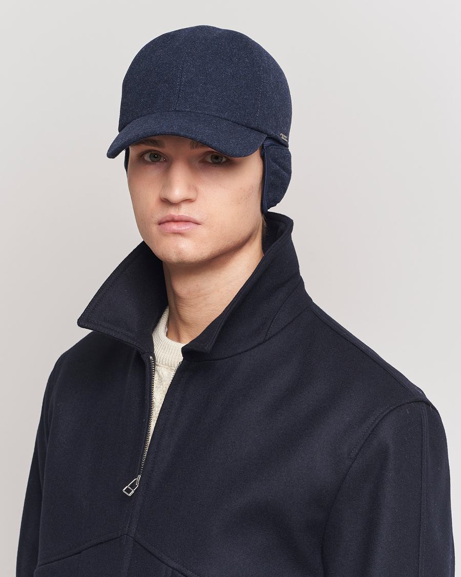 Herr | Wigéns Baseball Classic Melton Wool Blue Melange | Wigéns | Baseball Classic Melton Wool Blue Melange