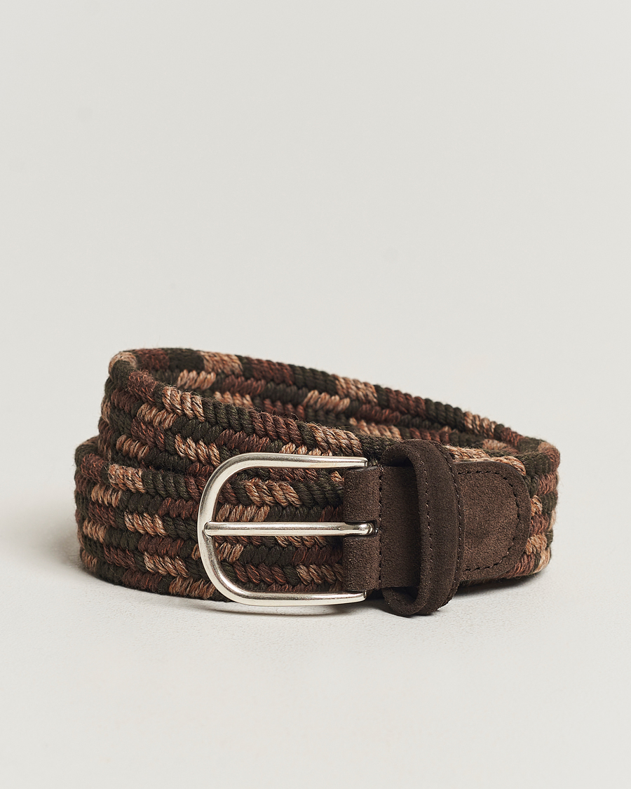 Herr | Anderson's Braided Wool Belt Dark Brown | Anderson's | Braided Wool Belt Dark Brown