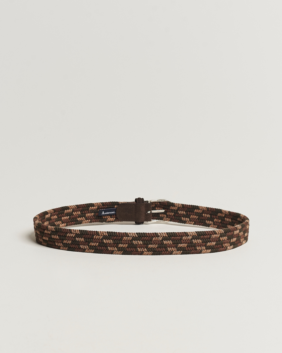 Herr | Bälten | Anderson's | Braided Wool Belt Dark Brown
