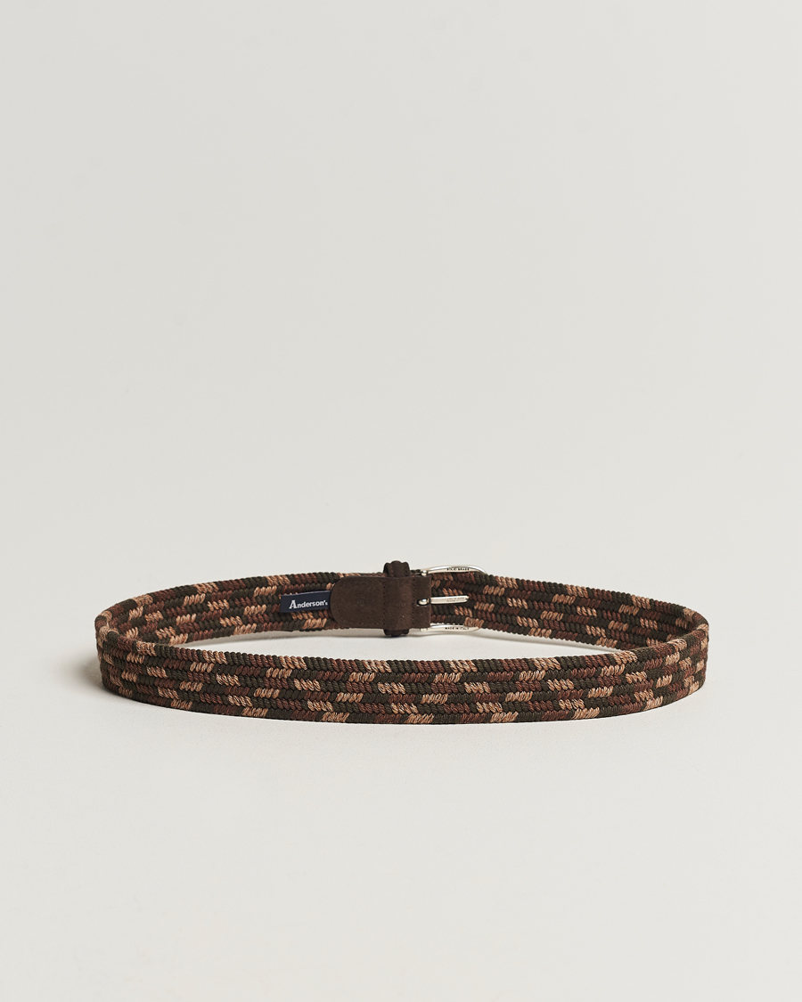 Herr | Anderson's Braided Wool Belt Dark Brown | Anderson's | Braided Wool Belt Dark Brown