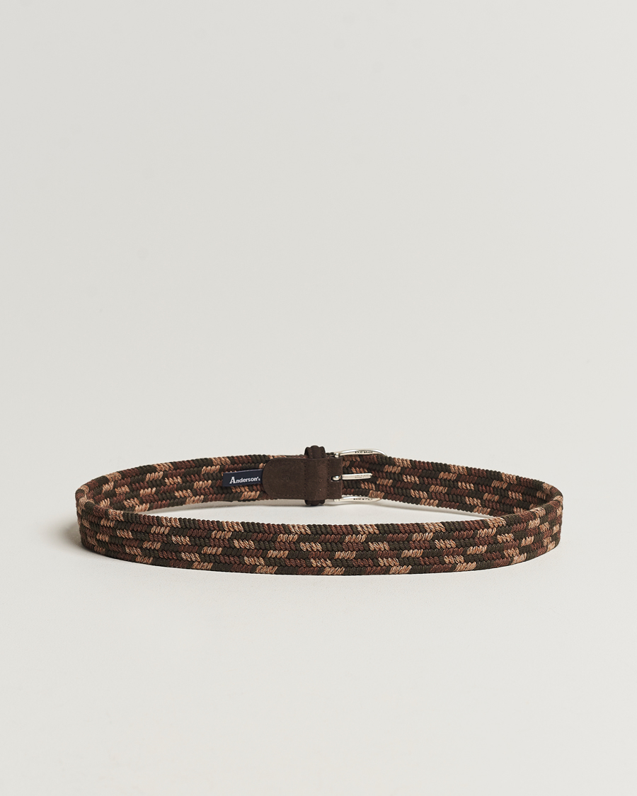 Herr | Avdelningar | Anderson's | Braided Wool Belt Dark Brown