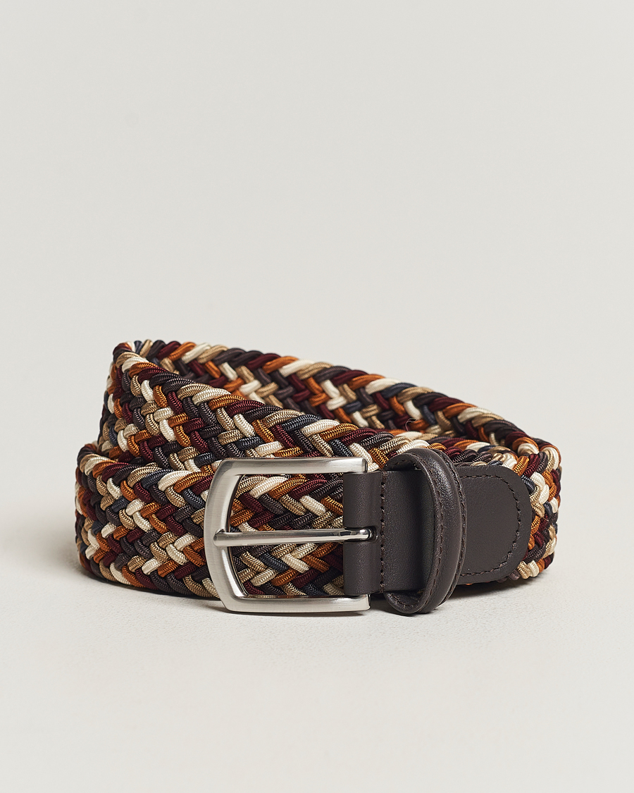 Herr | Anderson's Stretch Woven 3,5 cm Belt Multi Brown | Anderson's | Stretch Woven 3,5 cm Belt Multi Brown