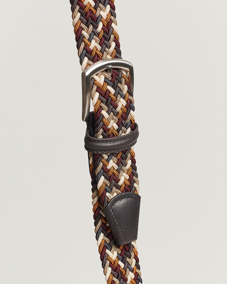 Herr | Anderson's Stretch Woven 3,5 cm Belt Multi Brown | Anderson's | Stretch Woven 3,5 cm Belt Multi Brown
