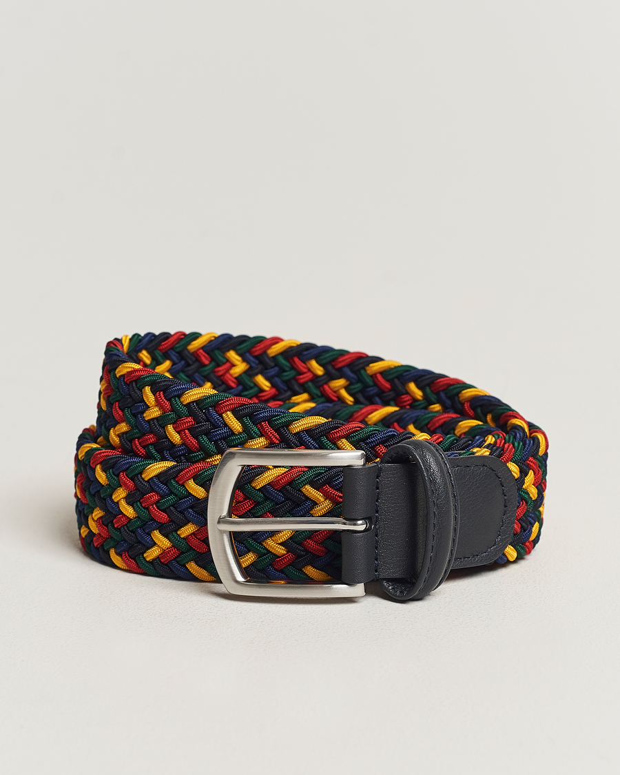 Herr | Anderson's Stretch Woven 3,5 cm Belt Ivy Multi | Anderson's | Stretch Woven 3,5 cm Belt Ivy Multi