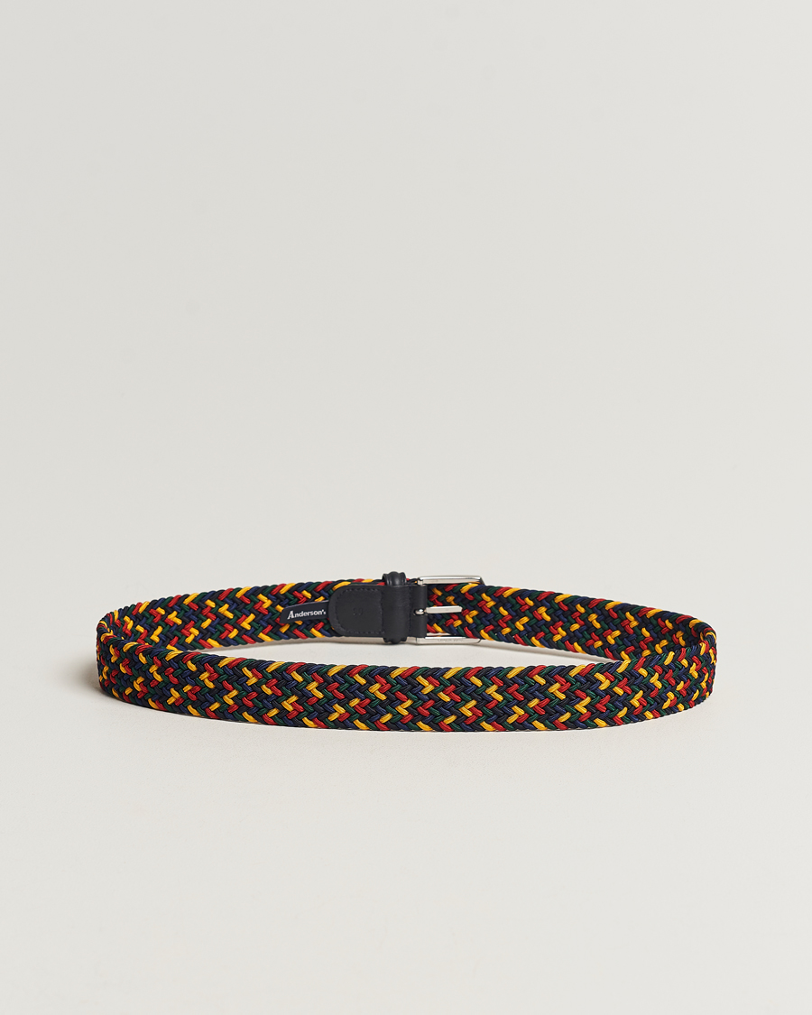 Herr | Bälten | Anderson's | Stretch Woven 3,5 cm Belt Ivy Multi