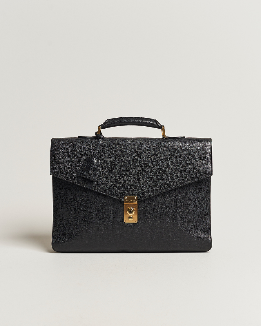 Herr | Chanel Pre-Owned Portfolio Briefcase Leather Black | Chanel Pre-Owned | Portfolio Briefcase Leather Black