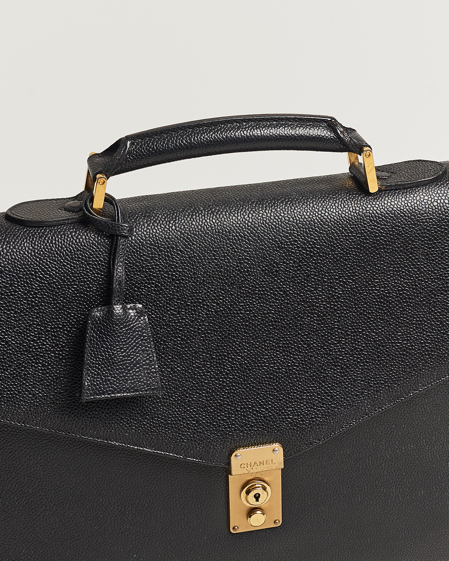 Herr | Chanel Pre-Owned Portfolio Briefcase Leather Black | Chanel Pre-Owned | Portfolio Briefcase Leather Black