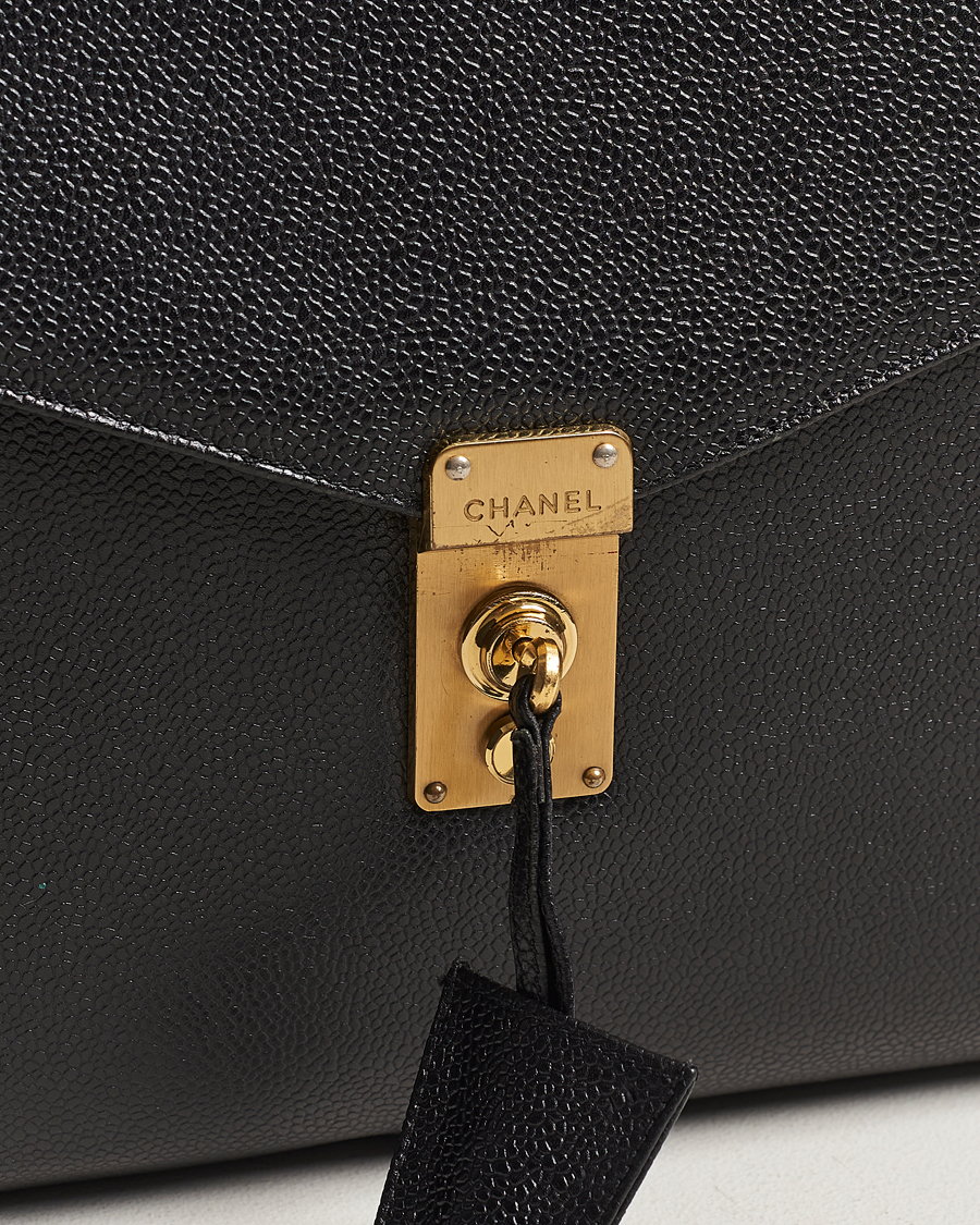 Herr | Chanel Pre-Owned Portfolio Briefcase Leather Black | Chanel Pre-Owned | Portfolio Briefcase Leather Black