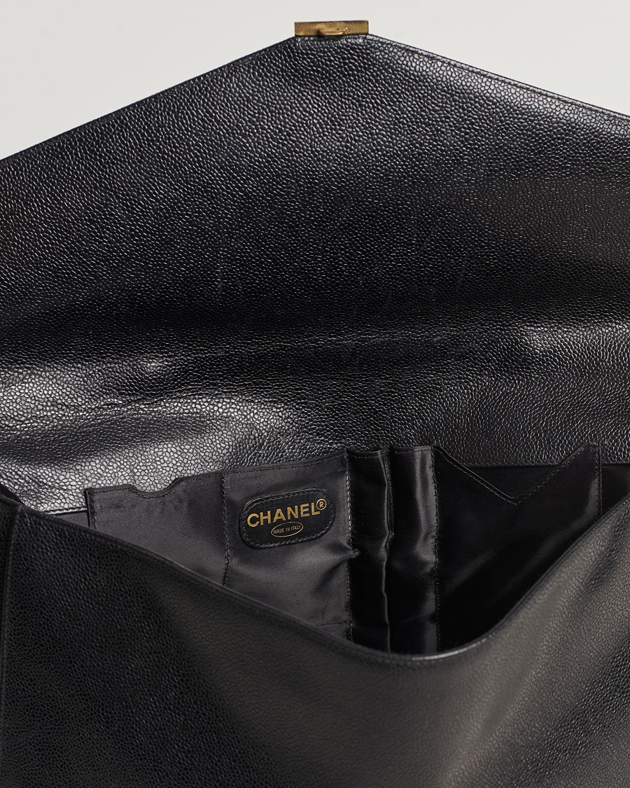 Herr | Chanel Pre-Owned Portfolio Briefcase Leather Black | Chanel Pre-Owned | Portfolio Briefcase Leather Black