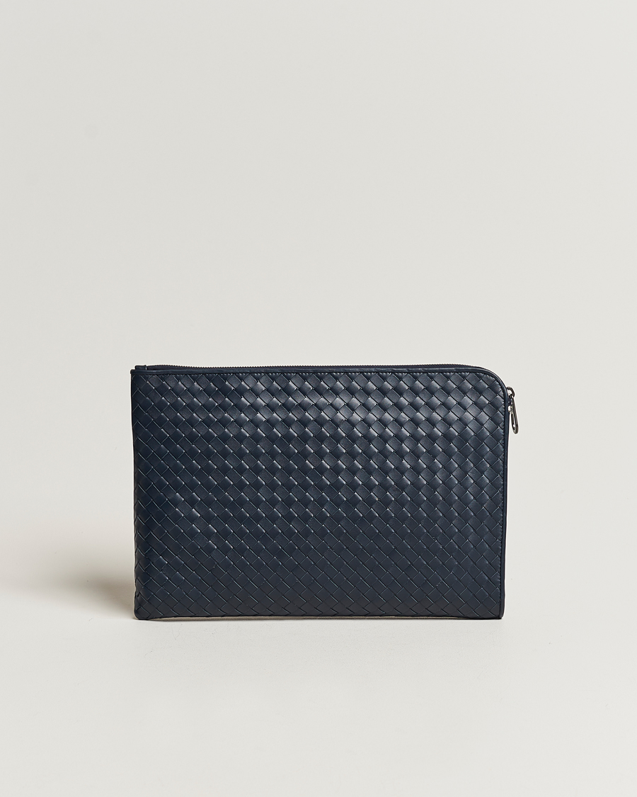 Herr | Bottega Veneta Pre-Owned Intrecciato Document Case Blue | Bottega Veneta Pre-Owned | Intrecciato Document Case Blue