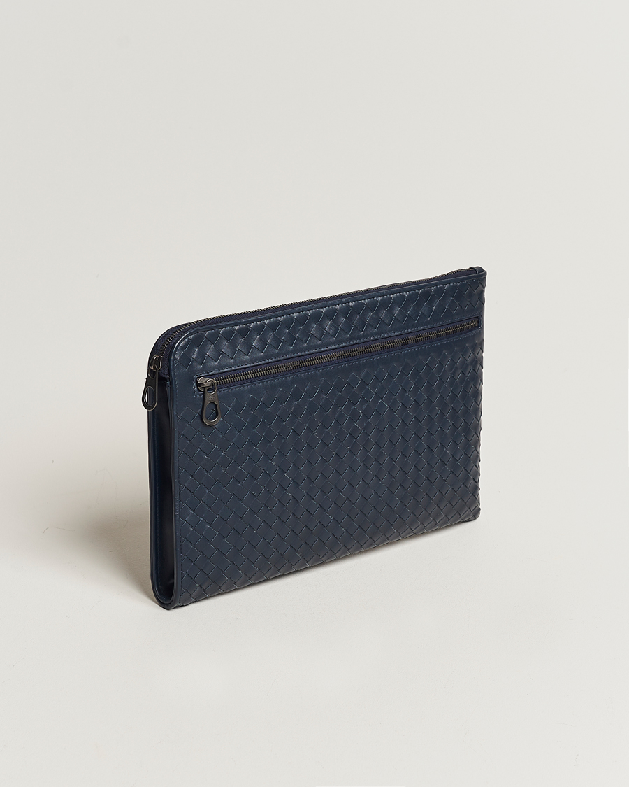 Herr | Bottega Veneta Pre-Owned Intrecciato Document Case Blue | Bottega Veneta Pre-Owned | Intrecciato Document Case Blue