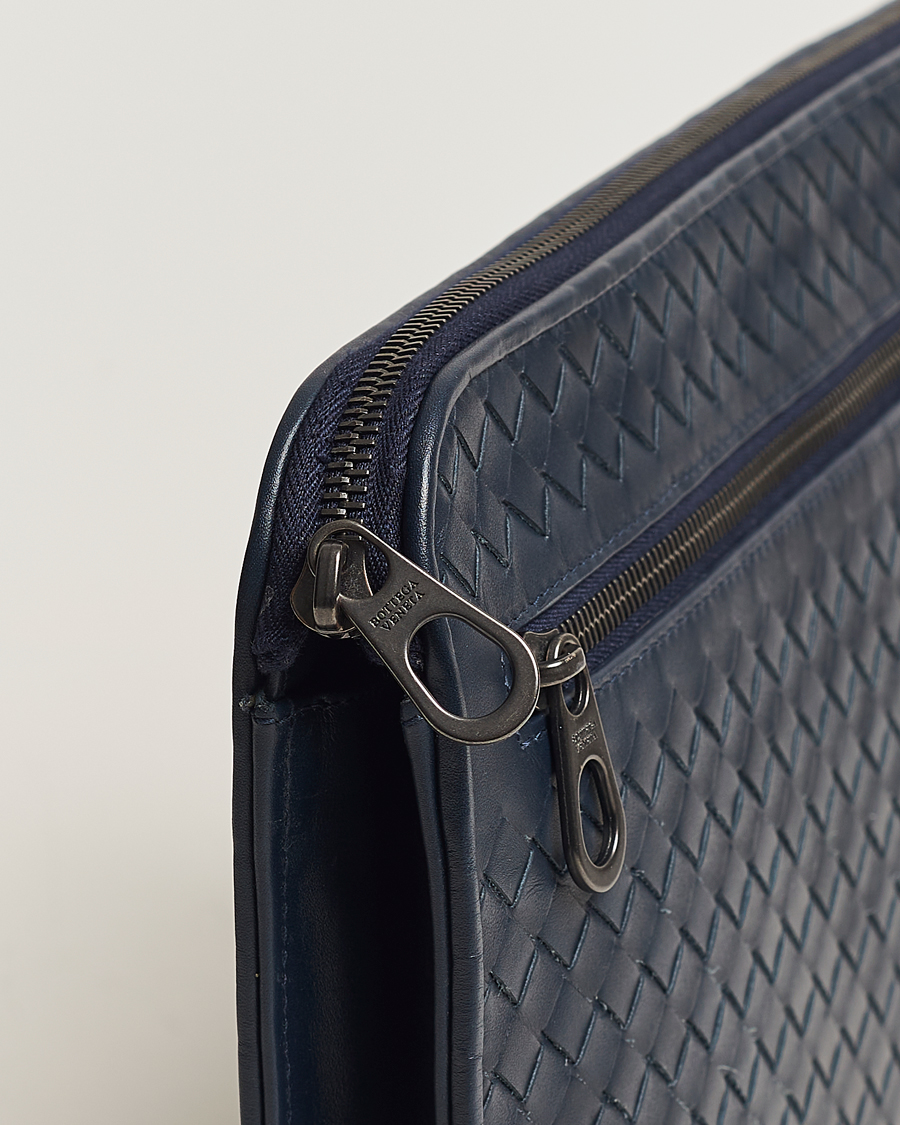 Herr | Bottega Veneta Pre-Owned Intrecciato Document Case Blue | Bottega Veneta Pre-Owned | Intrecciato Document Case Blue