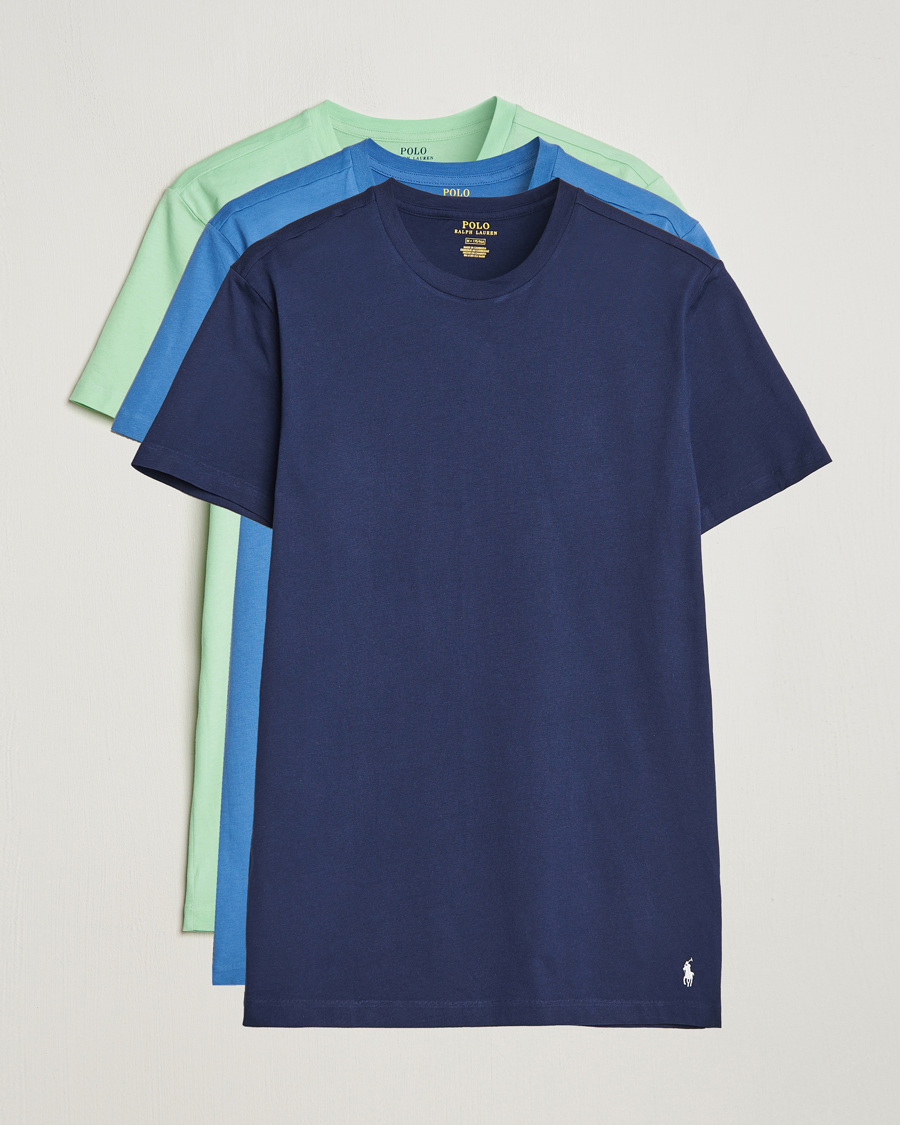 Herr | T-Shirts | Polo Ralph Lauren | 3-Pack Crew Neck T-Shirt Green/Blue/Navy