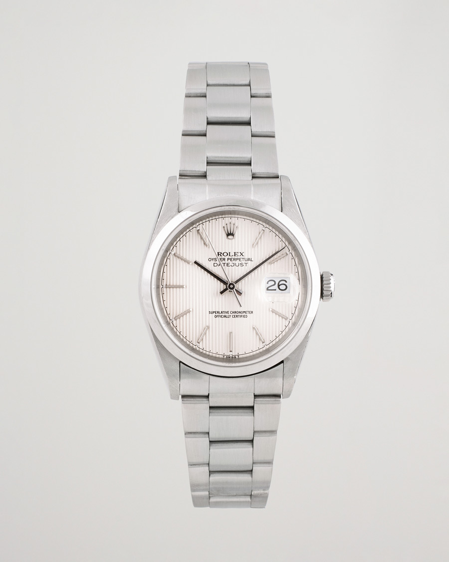 Herr | Rolex Pre-Owned Datejust 16200 Oyster Perpetual Steel White Silver | Rolex Pre-Owned | Datejust 16200 Oyster Perpetual Steel White Silver