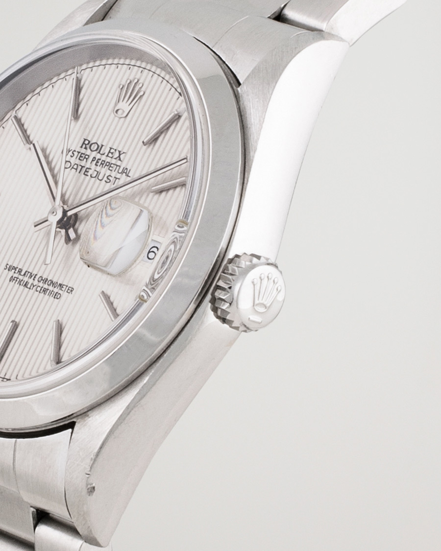 Herr | Rolex Pre-Owned Datejust 16200 Oyster Perpetual Steel White Silver | Rolex Pre-Owned | Datejust 16200 Oyster Perpetual Steel White Silver