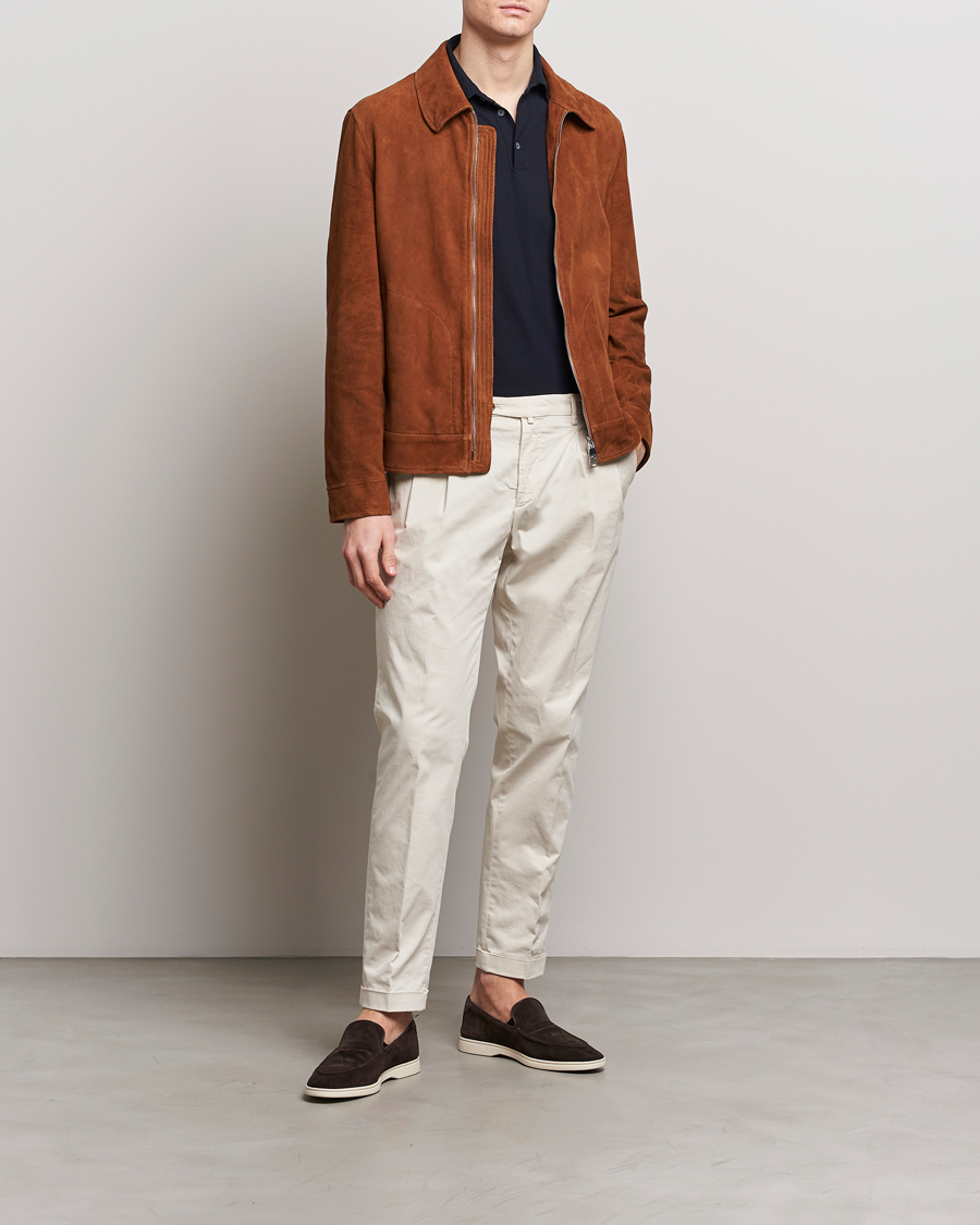 Herr | Jackor | Valstar | Suede Zip Bomber Jacket Sandal