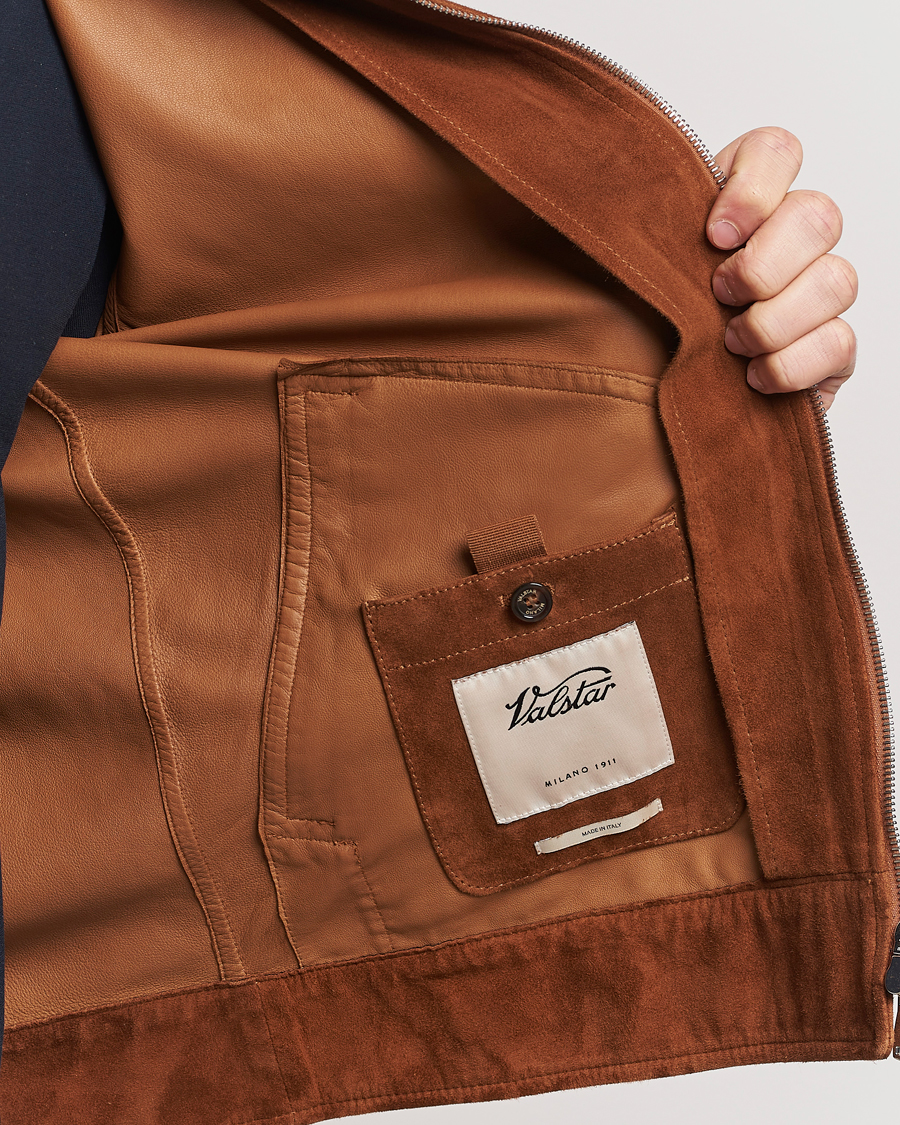 Herr | Jackor | Valstar | Suede Zip Bomber Jacket Sandal