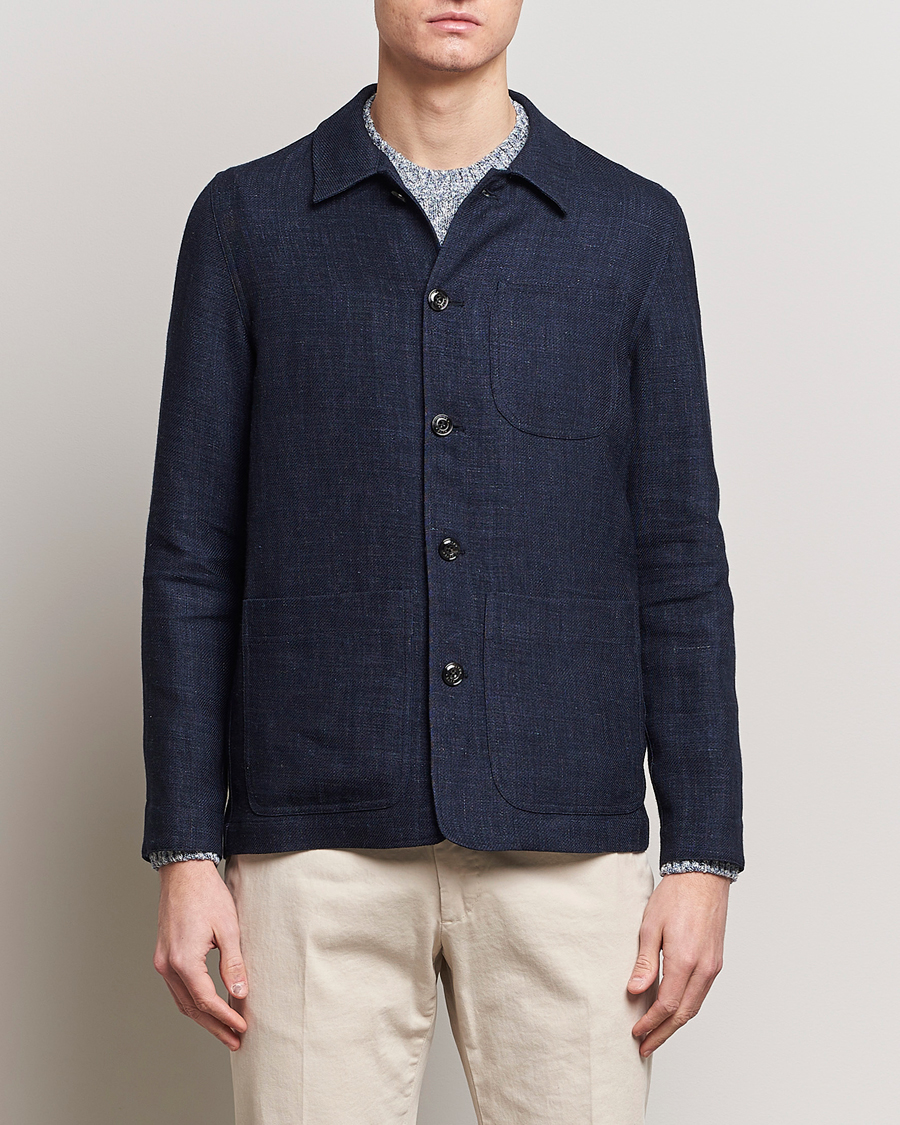 Herr | Italian Department | Altea | Wool/Linen Chore Jacket Navy