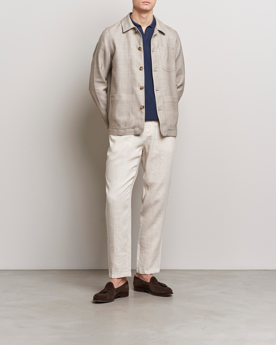 Herr | Jackor | Altea | Wool/Linen Chore Jacket Light Beige