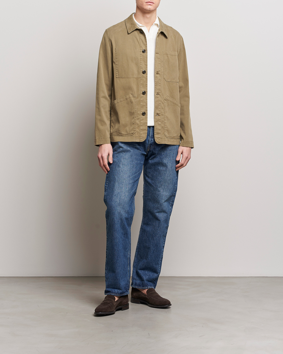 Herr | Jackor | Altea | Soft Cotton Shirt Jacket Olive