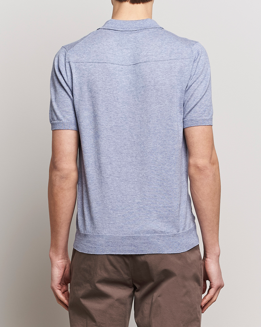 Herr | Pikéer | Altea | Cotton/Cashmere Polo Shirt Light Blue