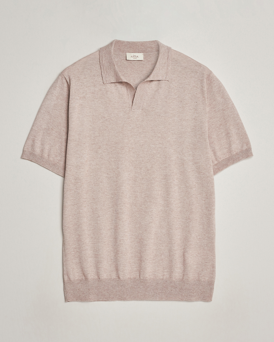 Herr | Pikéer | Altea | Cotton/Cashmere Polo Shirt Beige