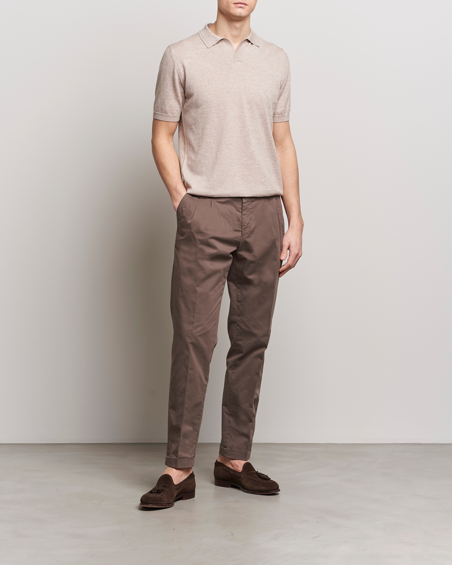 Herr | Pikéer | Altea | Cotton/Cashmere Polo Shirt Beige