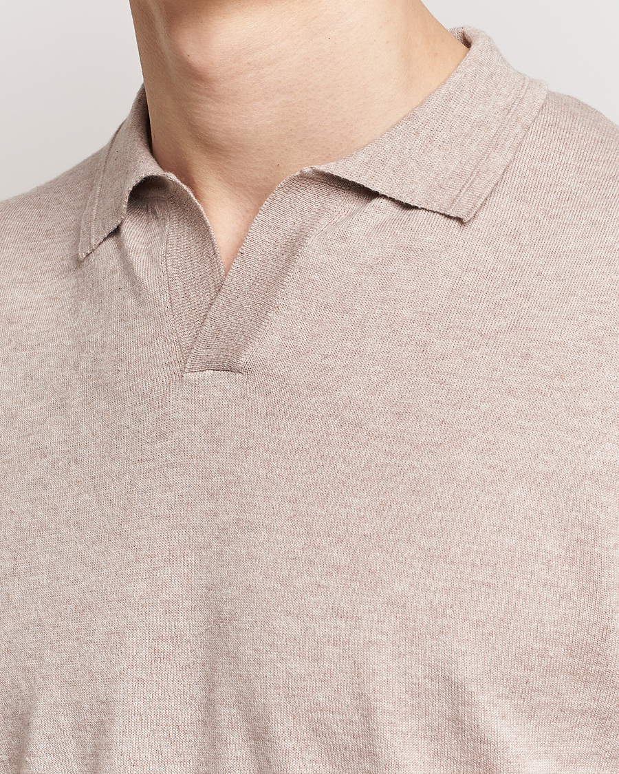 Herr | Pikéer | Altea | Cotton/Cashmere Polo Shirt Beige