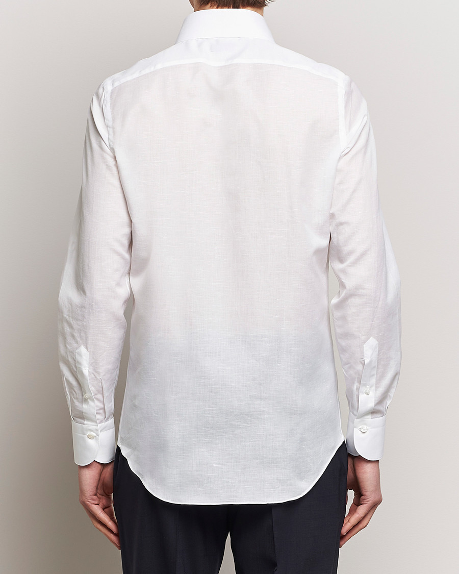 Herr | Skjortor | Finamore Napoli | Milano Slim Linen Dress Shirt White