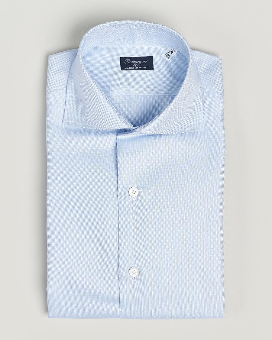 Herr | Skjortor | Finamore Napoli | Milano Slim Royal Oxford Shirt Light Blue