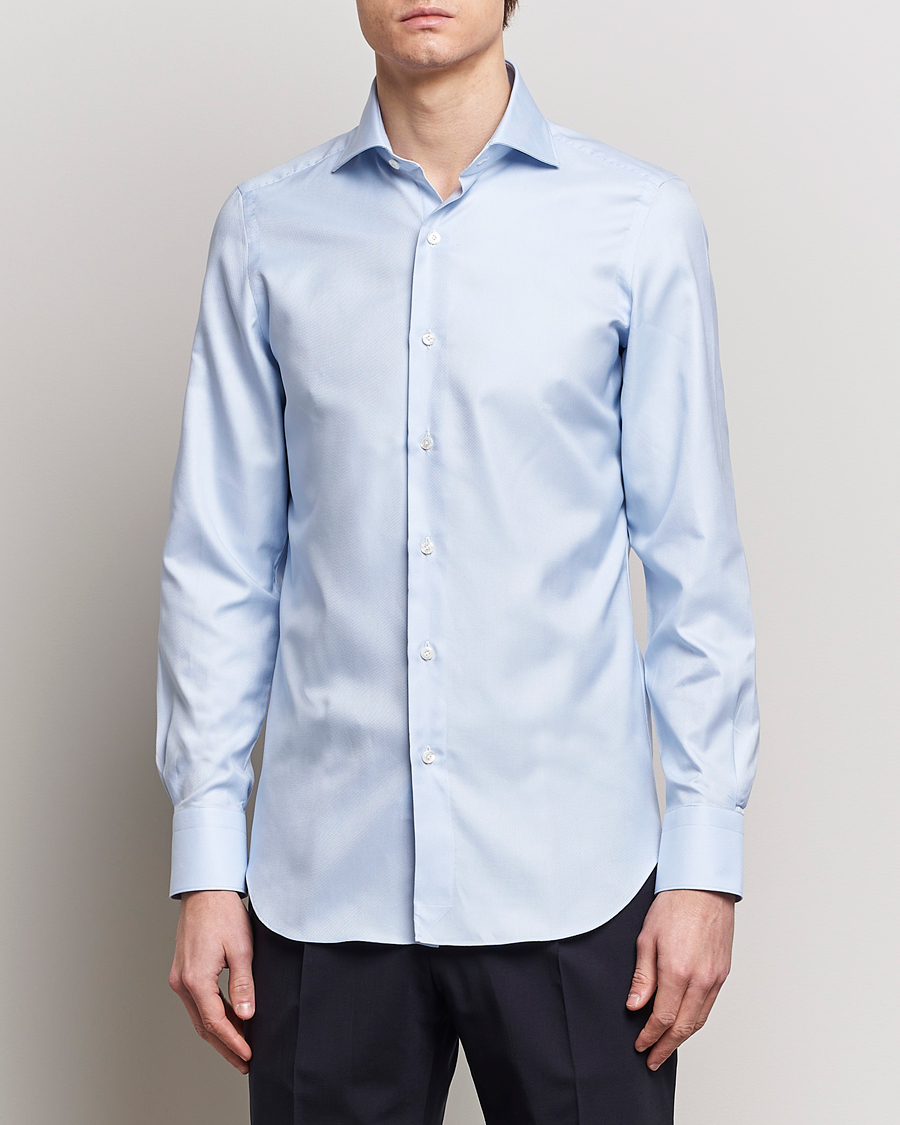 Herr |  | Finamore Napoli | Milano Slim Royal Oxford Shirt Light Blue