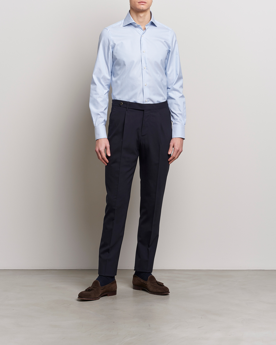 Herr | Avdelningar | Finamore Napoli | Milano Slim Royal Oxford Shirt Blue Stripe