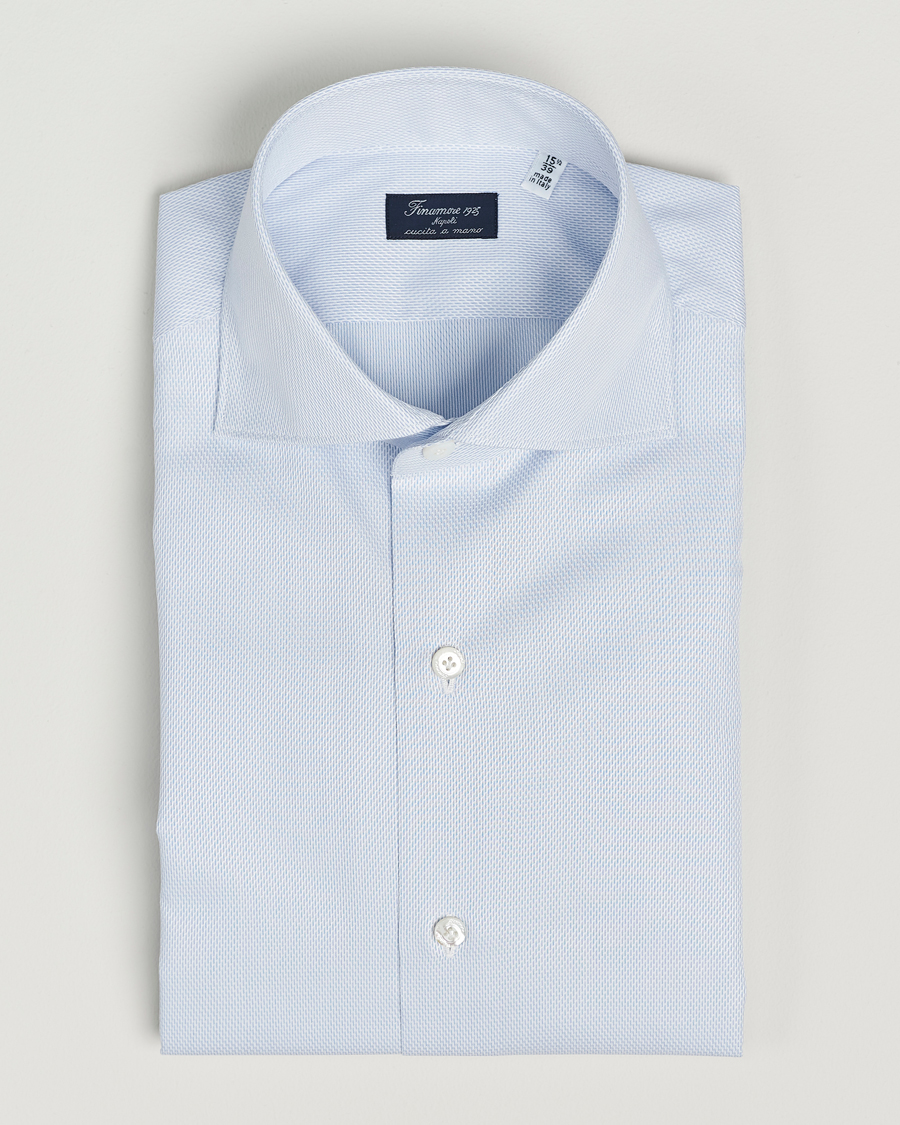 Herr | Skjortor | Finamore Napoli | Milano Slim Structured Dress Shirt Light Blue