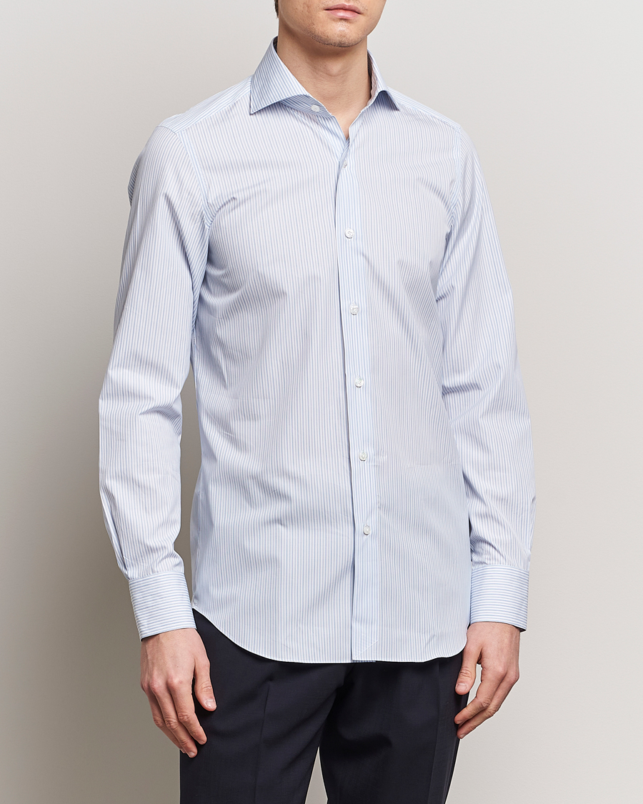 Herr | Businesskjortor | Finamore Napoli | Milano Slim Giza 170 Dress Shirt Light Blue 