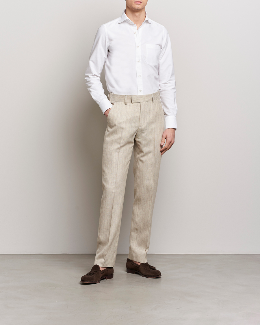 Herr | Skjortor | Finamore Napoli | Gaeta Chambray Shirt White