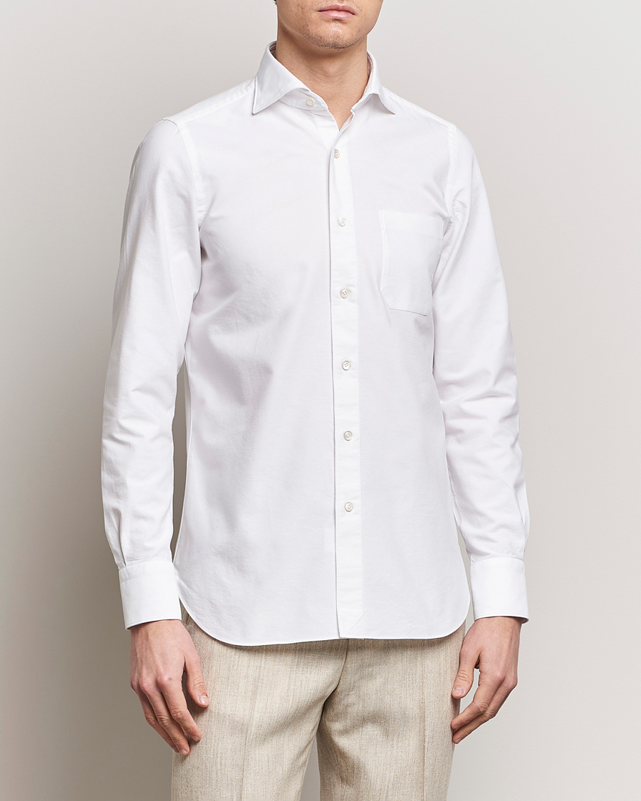 Herr | Avdelningar | Finamore Napoli | Gaeta Chambray Shirt White