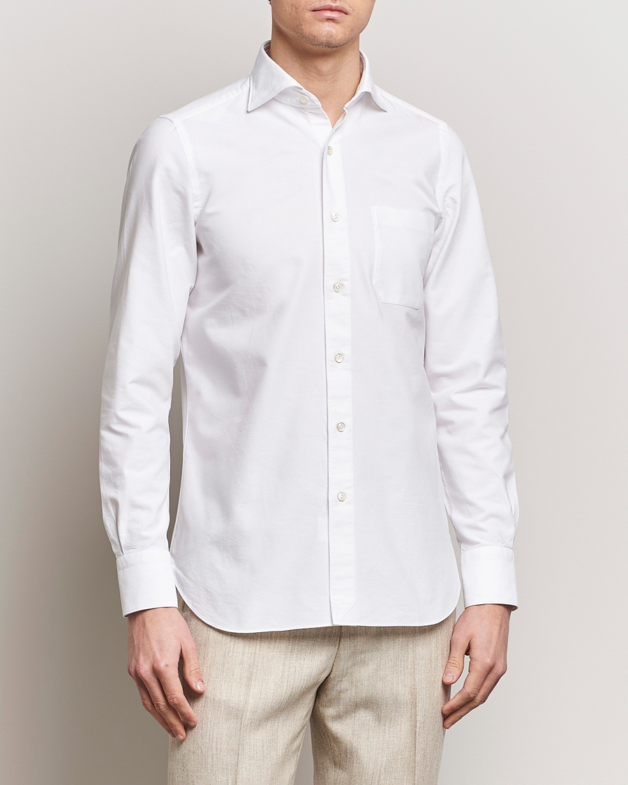 Herr | Casual | Finamore Napoli | Gaeta Chambray Shirt White