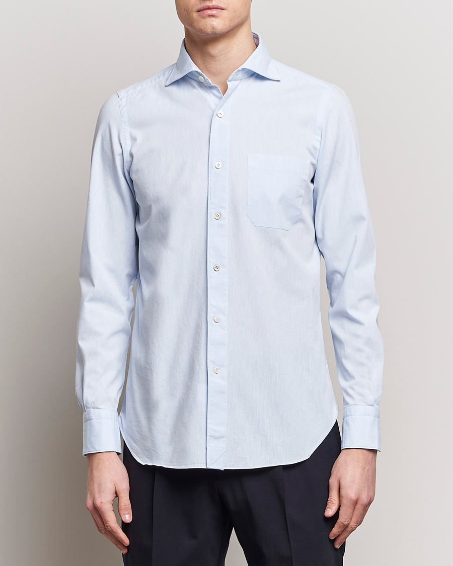 Herr | Wardrobe basics | Finamore Napoli | Gaeta Chambray Shirt Light Blue
