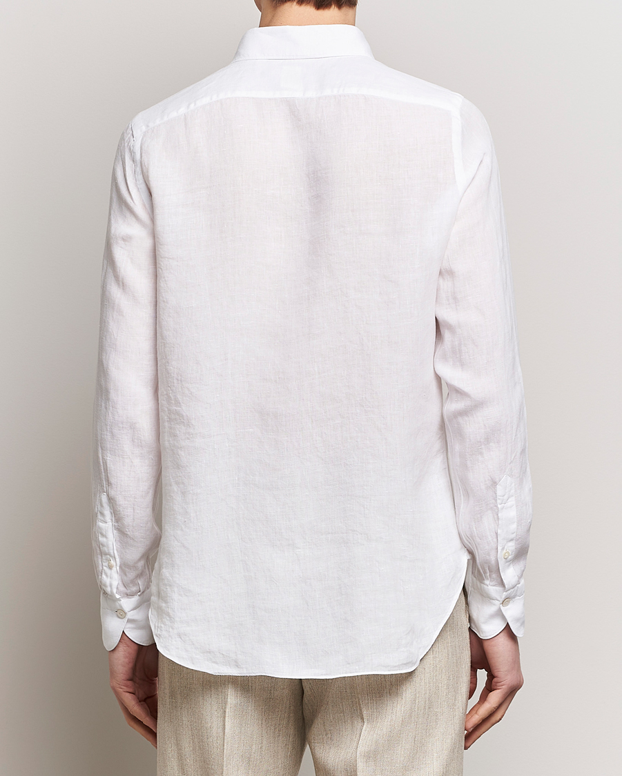 Herr | Skjortor | Finamore Napoli | Gaeta Linen Pocket Shirt White