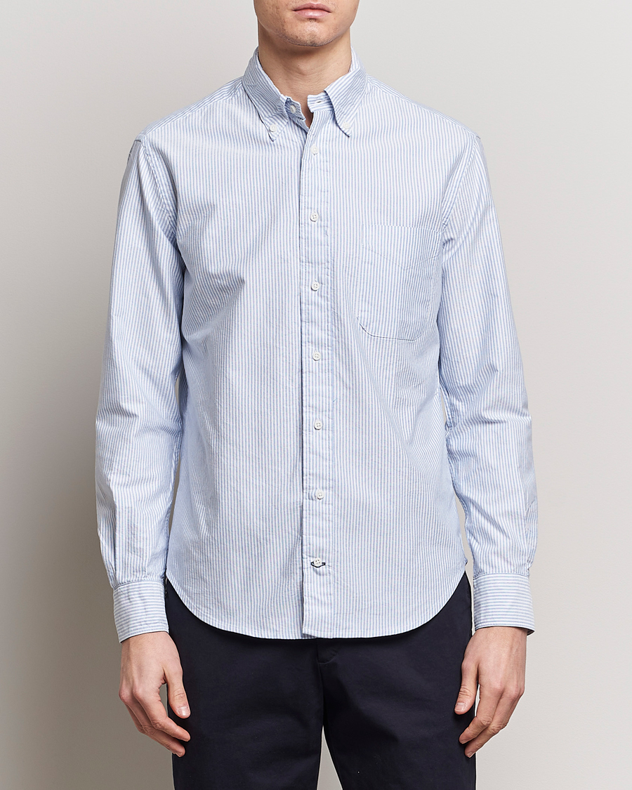 Herr | Kläder | Gitman Vintage | Button Down Oxford Shirt Blue Stripe