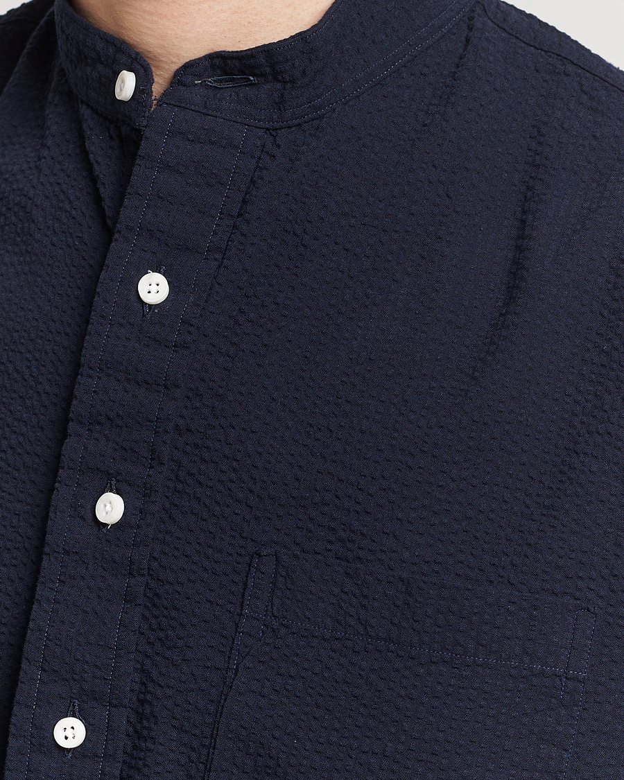 Herr | Skjortor | Gitman Vintage | Tonal Seersucker Popover Shirt Navy