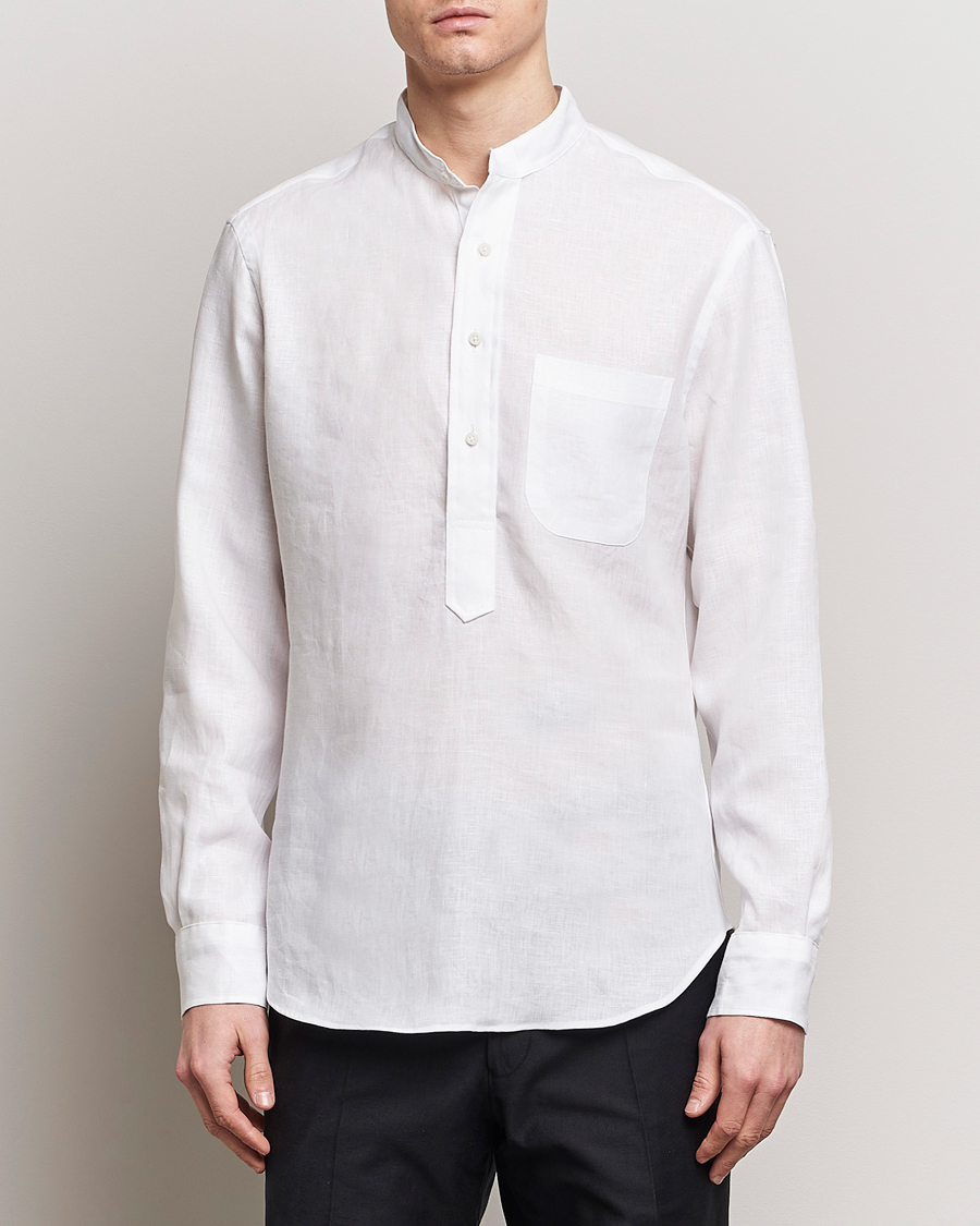 Herr | Preppy Authentic | Gitman Vintage | Linen Popover Shirt White